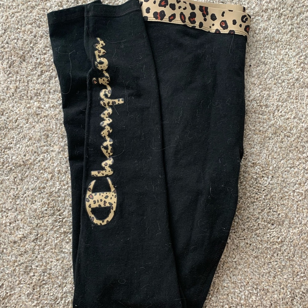 Champion leggings, cheetah theme